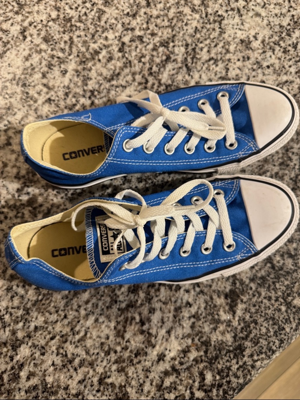 Converse Women’s Low Top Canvas Sneakers in Blue and White